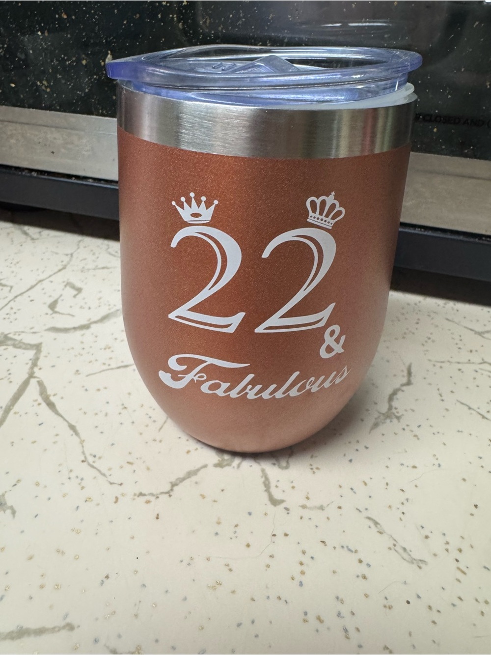 22 & Fabulous Rose Gold Stainless Steel Tumbler